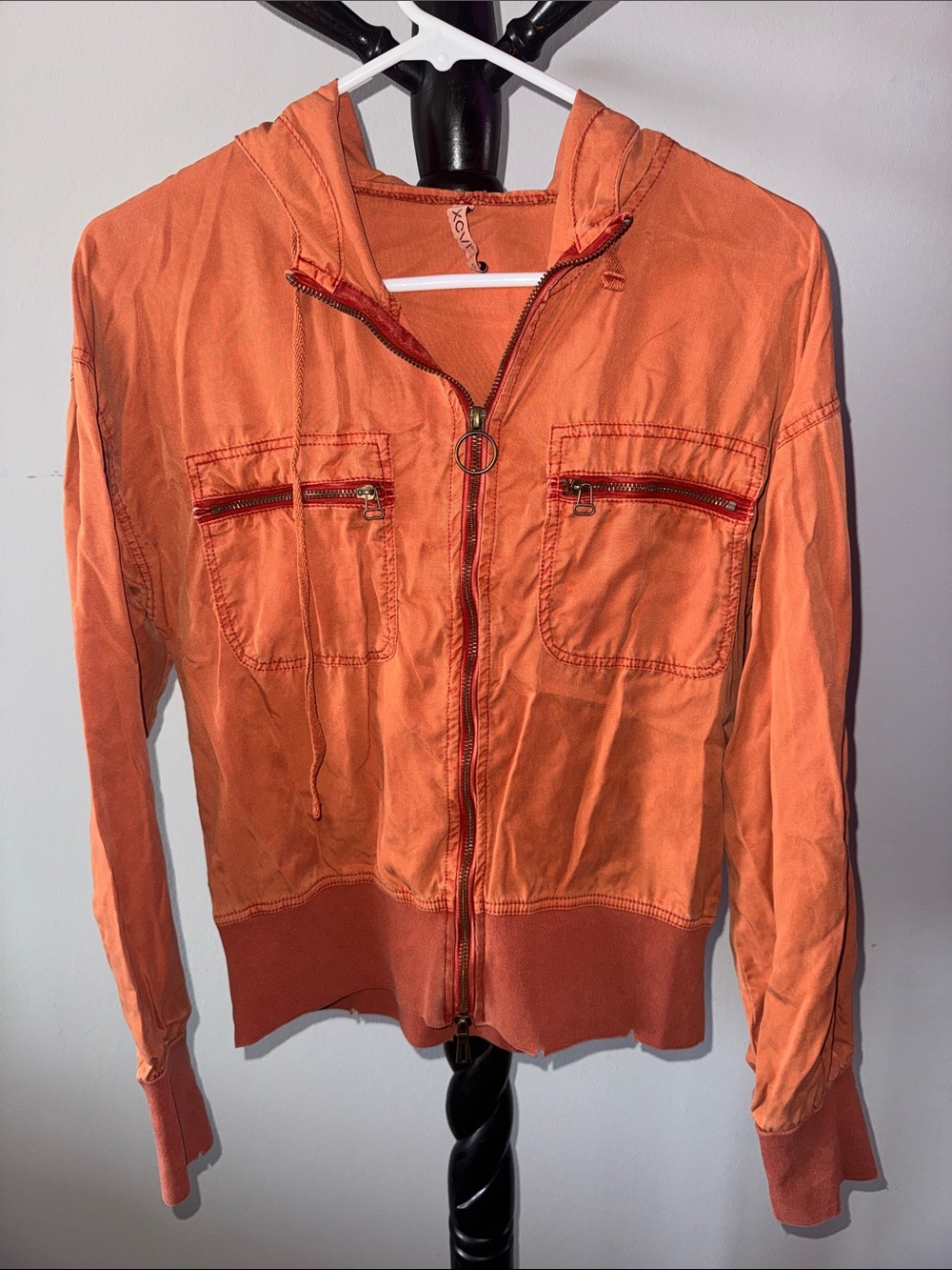 XCVI Orange Hooded Bomber Jacket